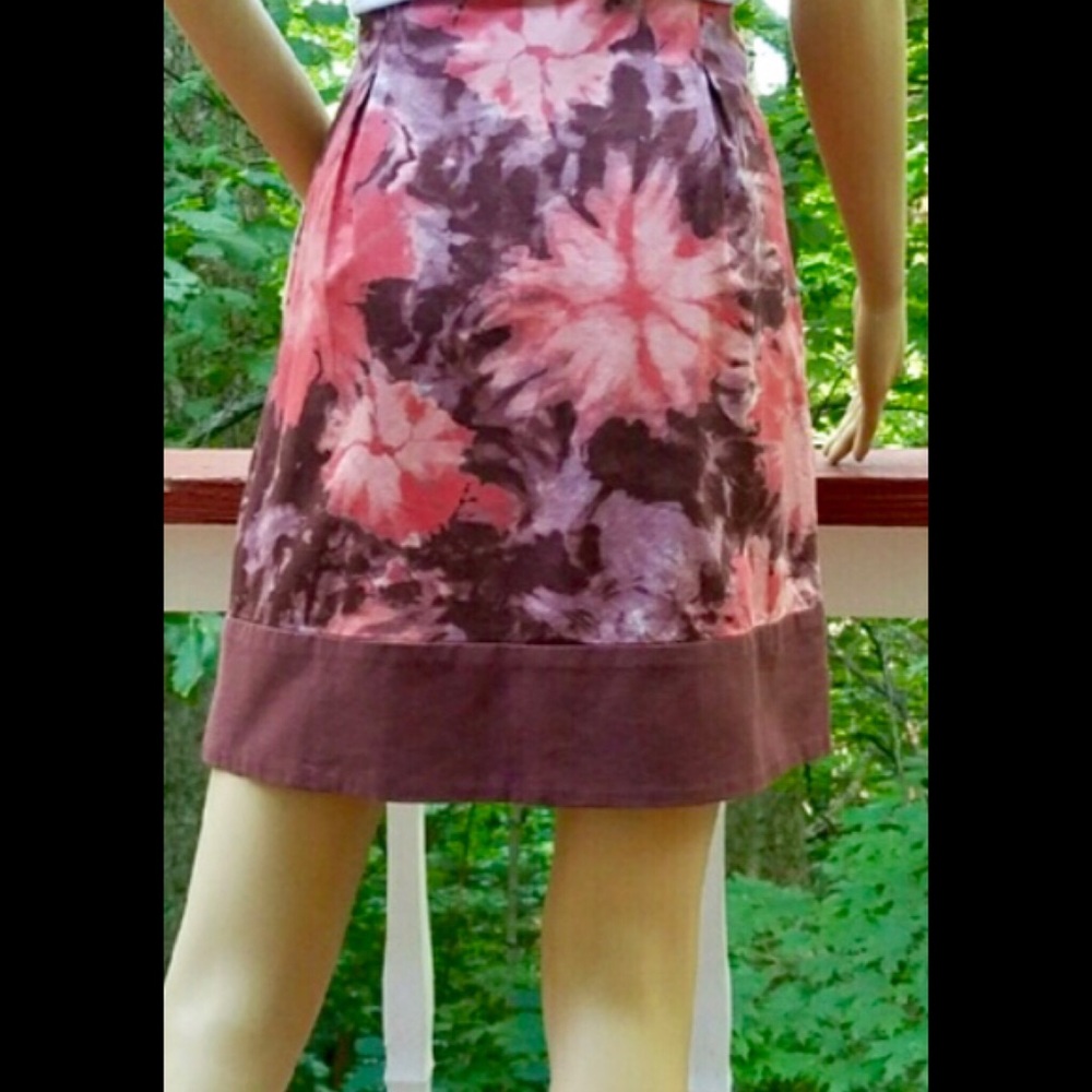 ⭐️HP⭐️ANTHROPOLOGIE▪️ELEVENSES▪️Cotton HELIUM FIELD Tie Dye Box Pleat Skirt - Picture 2 of 4